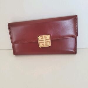 Givenchy 4 Key Hooks Holder Case Wallet Red Small Logo Leather Charm Vintage